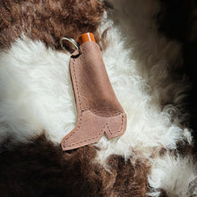 Load image into Gallery viewer, Leather Boot Chapstick Holder Keychain

