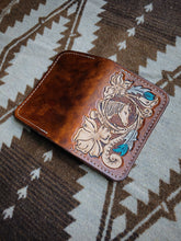 Load image into Gallery viewer, Feathers and Horse Tooled Leather Wallet
