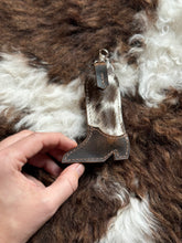 Load image into Gallery viewer, Cowhide Cowgirl Boot Chapstick Holder Keychain

