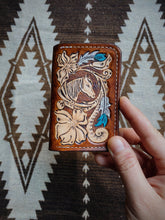 Load image into Gallery viewer, Feathers and Horse Tooled Leather Wallet
