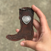 Load image into Gallery viewer, Cowgirl Boot Heart Concho Keychain
