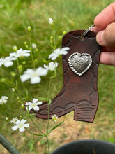 Load image into Gallery viewer, Cowgirl Boot Heart Concho Keychain

